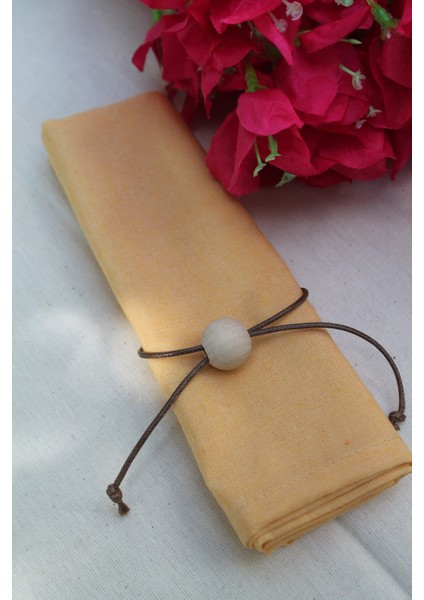 6 Adet Deri Masif Yüzüklü Hardal Sarısı Servis Sunum Peçetesi indirimleri