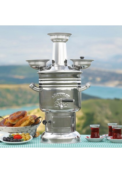 KS14 6 Lt Krom Kömürlü Semaver