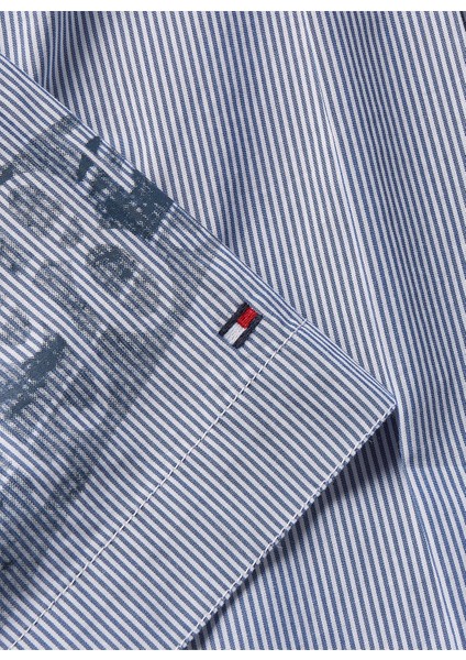 Regular Fit Düğmeli Yaka Mavi Erkek Gömlek MW0MW314410A4 fiyatları