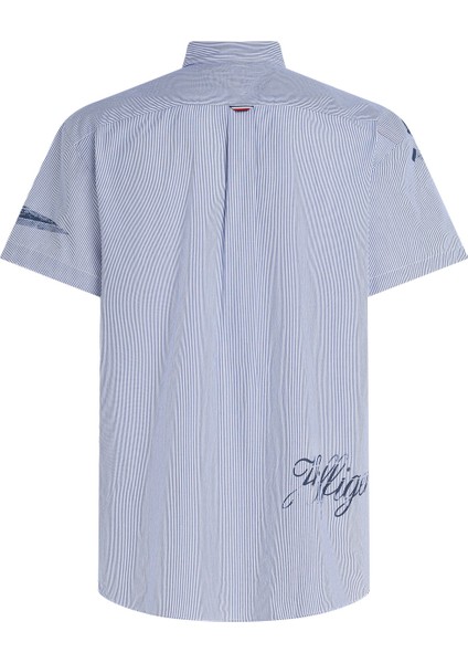 Regular Fit Düğmeli Yaka Mavi Erkek Gömlek MW0MW314410A4 fırsatları