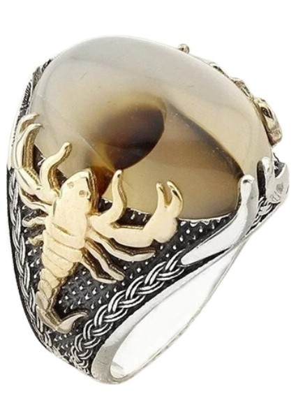 Gümüş Erkek Yüzük Yemen Akiği