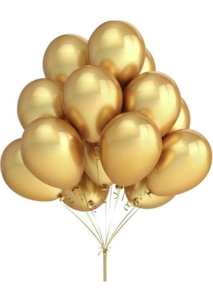 Balon Metalik Gold (10 Adet)