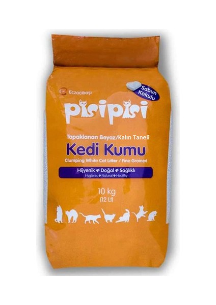 Sabunlu Topaklanan Bentonit Kedi Kumu Ince 10 kg
