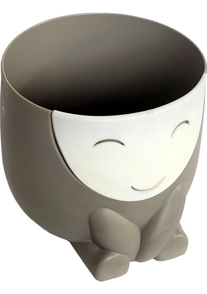 4 Adet Sevimli Gülen Yüz Saksı Seti 0,8 Litre Yeşil 11CM Kalemlik Kaşıklık Plastik Sukulent Saksısı indirimleri