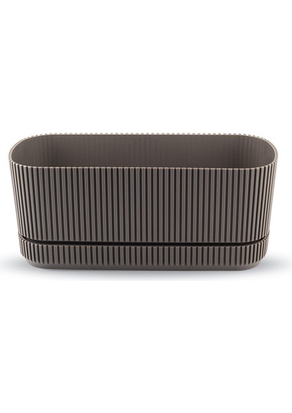 Pera Uzun Saksı No1 1,5 Litre Krater Kahve 23CM Plastik Kaktüs Sukulent Çiçek Balkon Saksısı