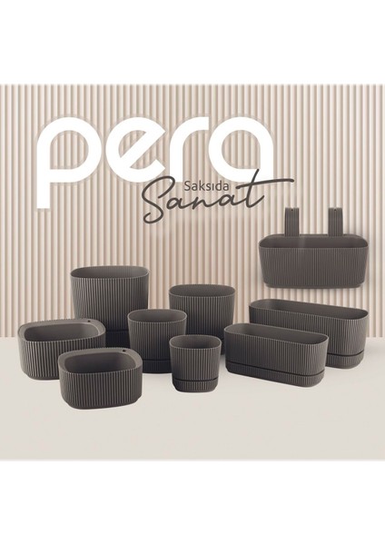 Pera Uzun Saksı No1 1,5 Litre Krater Kahve 23CM Plastik Kaktüs Sukulent Çiçek Balkon Saksısı indirimleri