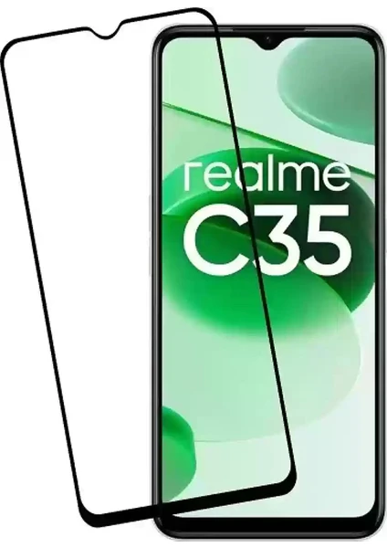 Realme C35 Ekran Koruyucu 5d Tam Kaplayan Temperli Cam Yüksek Kalite Hd Uzun Ömürlü