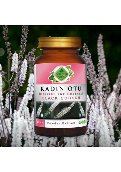 Black Cohosh (Kadın Otu) Toz Ekstresi 100 gr. Cam Kavanoz