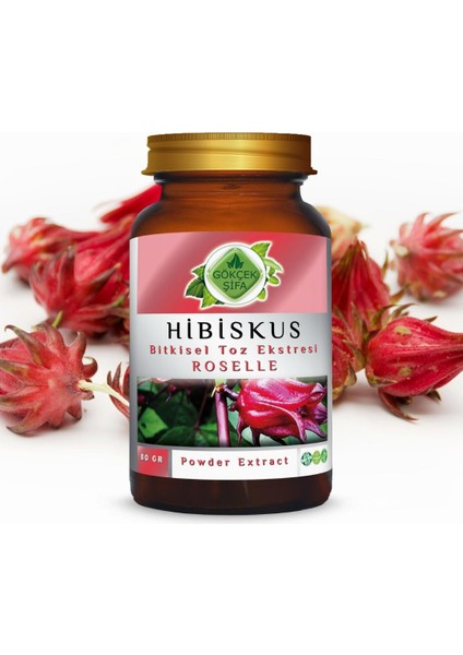 Hibiskus Toz Ekstresi 80 Gr. Cam Kavanoz