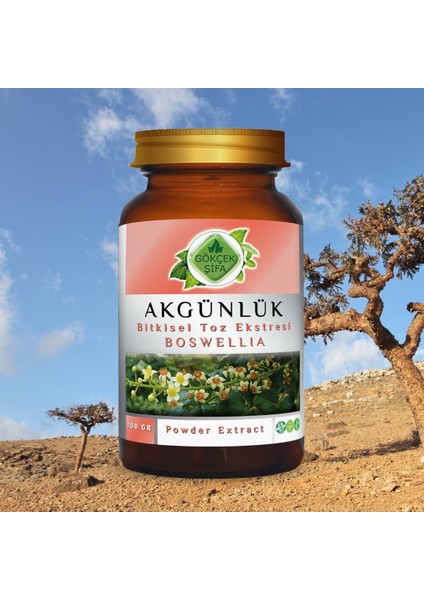 Akgünlük Toz Ekstresi (Boswellia Serrata)100 gr. Cam Kavanoz