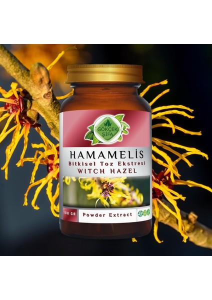 Gökçek Şifa Hamamelis Toz Ekstresi 100 Gr. Cam Kavanoz