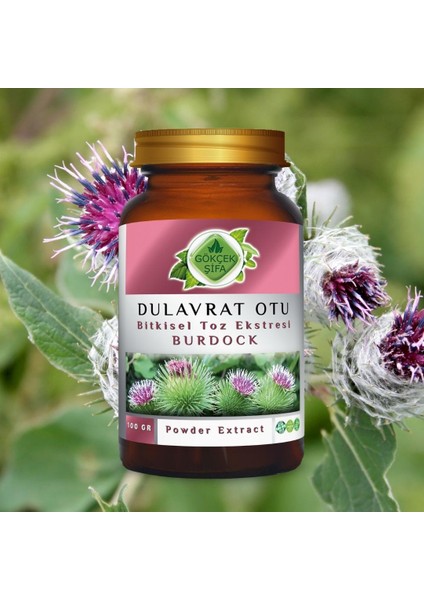 Dulavrat Otu Toz Ekstresi (Arctium Lappa)100 gr. Cam Kavanoz