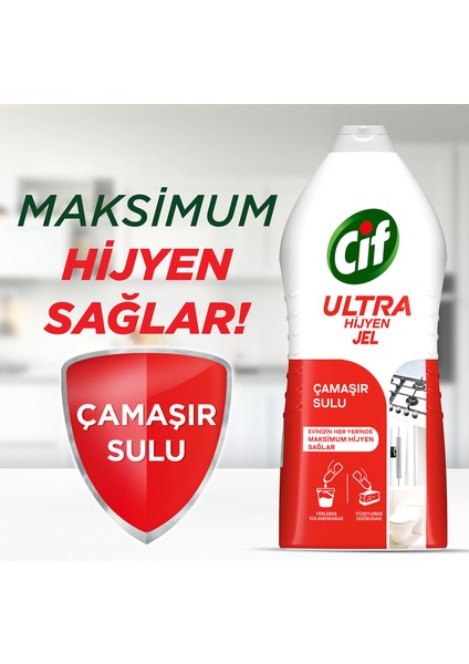 Ultra Hijyen Jel Yüzey Temizleyici Çamaşır Sulu Katkılı Leke Çıkarıcı Yağ Çözücü 1500 ml