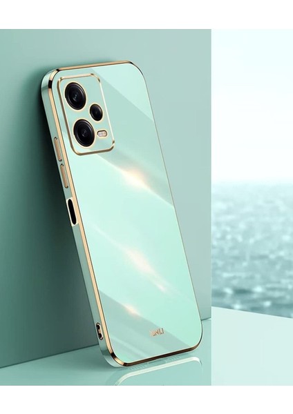 Xiaomi Poco X5 5g Uyumlu Kılıf Kamera Lens Korumalı Parlak Gold Altın Kenarlı Yumuşak Silikon Kapak