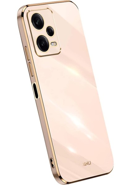 Xiaomi Poco X5 5g Uyumlu Kılıf Kamera Lens Korumalı Parlak Gold Altın Kenarlı Yumuşak Silikon Kapak