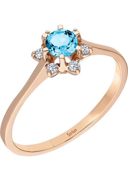 Pırlanta ve Mavi Topaz Taşlı Elsa Yüzük 0447R0027