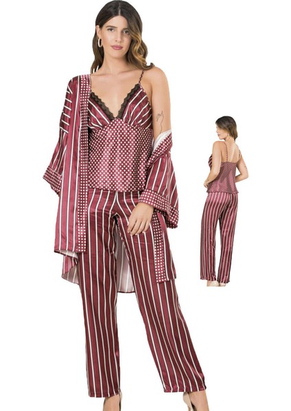 Saten Gecelik Sabahlık Takım