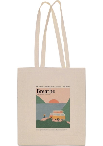 Baskılı Bez Çanta Ham Bez Çanta 7- Breathe