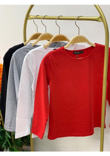 Kız Çocuk Basic Uzun Kol T-Shirt 3090 Beyaz indirimleri
