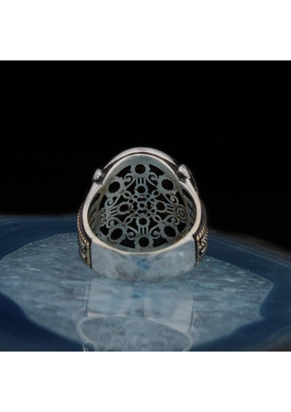 925 Ayar Gümüş Kahverengi Kaplangözü Taşlı Oval Erkek Yüzük