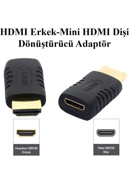 Mini HDMI Dişi HDMI Erkek Çevirici Erkek HDMI Mini HDMI Dişi 1 Adet Fiyatıdır fiyatları