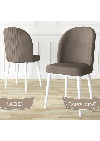 Aste Serisi 1 Adet Mutfak Sandalyesi Metal Beyaz Iskeletli 1. Sınıf Babyface Kumaş