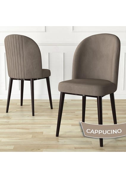 Aste Serisi 6 Adet Mutfak Sandalyesi Metal Kahve Iskeletli 1. Sınıf Babyface Kumaş