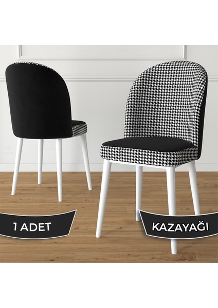 Kaze Serisi 1 Adet Kazayağı Desen Mutfak Sandalyesi Metal Iskeletli 1. Sınıf Babyface Kumaş