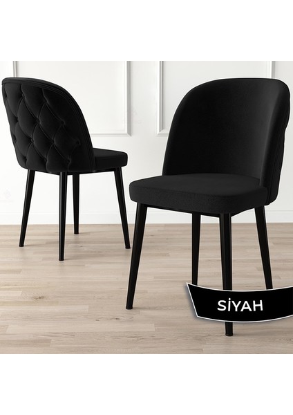 Concept Kage Serisi 4 Adet Mutfak Sandalyesi Kapitoneli Siyah Metal Ayak 1. Sınıf Babyface Kumaş fiyatları
