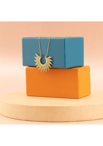 Güneş Işığı Şekilli 925 Ayar Kadın Gümüş Kolye