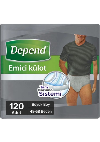 Erkek Emici Külot Large ( Büyük)  Boy 48-58 Beden 120 Adet