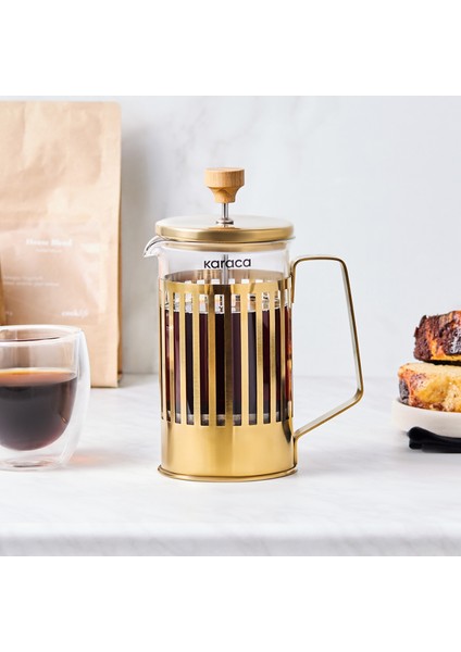 Stripe Borosilikat Cam French Press 600 ml