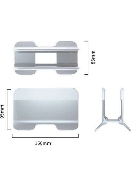 Alüminyum Notebook Macbook Dikey Masaüstü Standı Gümüş