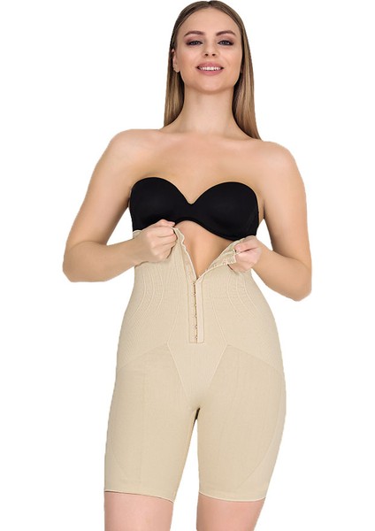 Ten Agraflı Yüksek Bel Uzun Paça Şekillendirici Korse