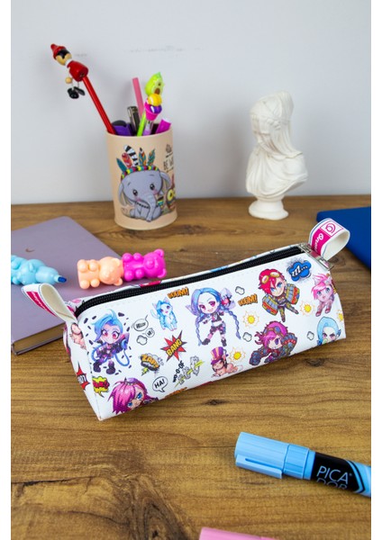 Vegan Deri Kalem Kutusu Joker Kahkaha Temalı Kare Tasarım 21 cm Kapasiteli indirimleri