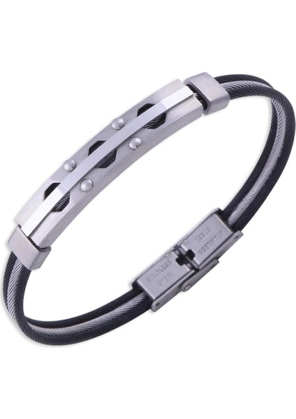 Siyah Çelik Erkek Bileklik Cb 5003 NS-04046