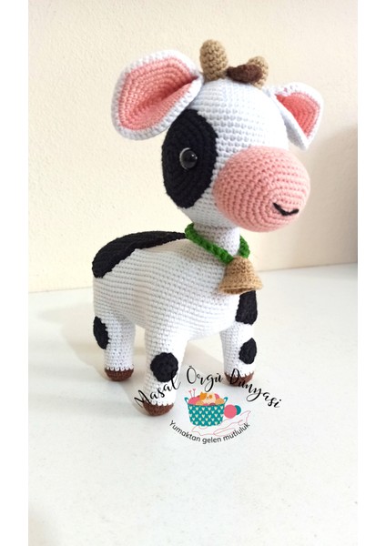 Sütaş - Amigurumi Buzağı / Ineği - El Yapımı Doğal Antibakteriyel Amigurumi Oyuncak