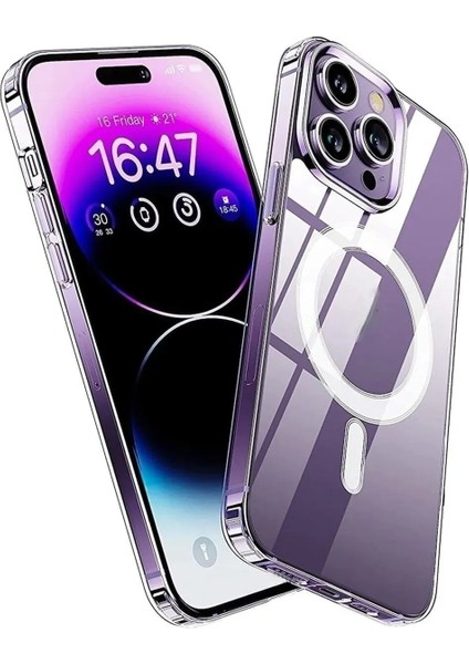 Apple iPhone 14 Pro Max Magsafe Wireless Şarj Özellikli Şeffaf Kılıf