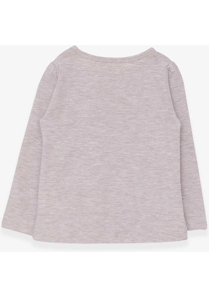 Kız Çocuk Uzun Kollu Tişört Güpürlü Fiyonklu 3-8 Yaş, Bej Melanj fiyatları