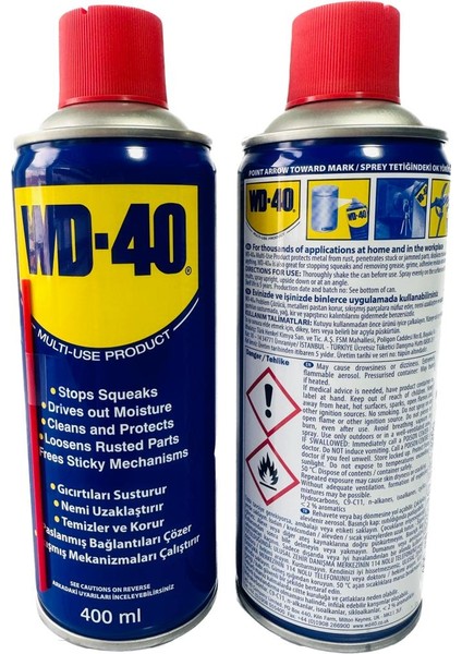 24'lü Wd-40 400 ml Koruyucu Yağlayıcı ve Pas Sökücü Sprey