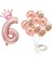 Rakam Rose Gold Folyo Balon, Kral Tacı ve Konfetili Rose Gold Balon 2
