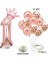 Rakam Rose Gold Folyo Balon, Kral Tacı ve Konfetili Rose Gold Balon 2