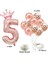 Rakam Rose Gold Folyo Balon, Kral Tacı ve Konfetili Rose Gold Balon 3