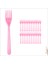 Plastik Çatal - Pembe - 24 Adet 1