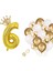 Rakam Gold Folyo Balon, Kral Tacı ve Konfetili Gold Balon Seti 1