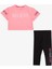Kız Çocuk Kapri Taytlı Crop Takım Yazı Baskılı 8-12 Yaş, Neon Pembe 1
