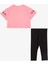 Kız Çocuk Kapri Taytlı Crop Takım Yazı Baskılı 8-12 Yaş, Neon Pembe 2