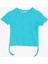 Kız Çocuk Tişört Yanları Büzgülü 8-14 Yaş, Turkuaz 1