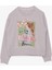 Kız Çocuk Sweatshirt Pullu Kız Baskılı 8-14 Yaş, Bej Melanj 1