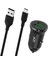 Linktech C483E 12W 2x USB + Type-C USB Kablo Araç Içi Şarj Aleti Set Siyah 1